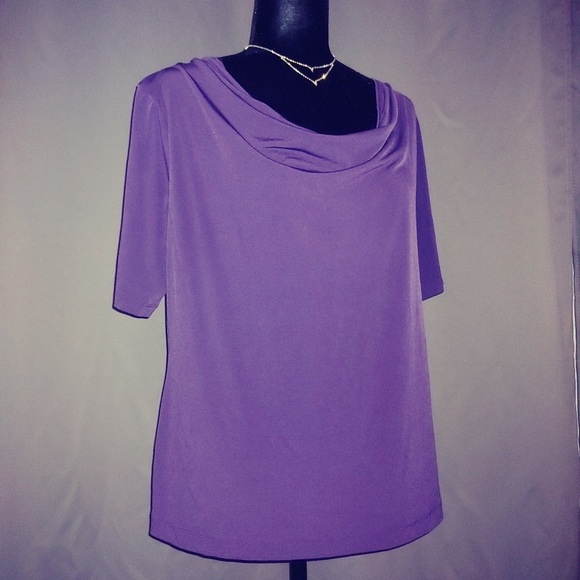 George Tops - 5/$5 Drape Neck Career Blouse